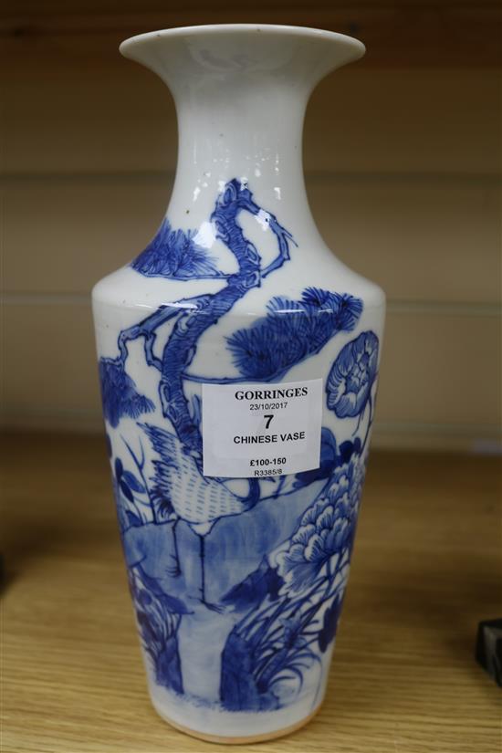 A Chinese blue and white vase